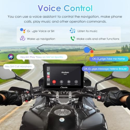 Carpuride W702B Motorcycle Carplay Screen with Mount for BMW Motorbike — view 3