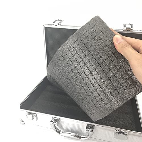 Aluminum Toolbox Portable Instrument Box Storage Case Suitcase Travel Luggage Organizer Lining Silver — view 2