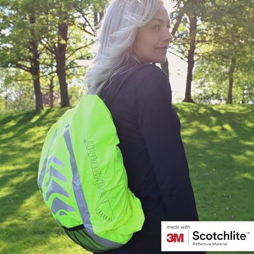 Salzmann Reflective Rucksack Cover | 28–40L | Hi-Vis Waterproof Rain Cover for Backpack Cycling, Commuting & Hiking — view 4