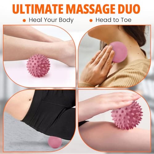 Lacrosse and Hard Spiky Massage Ball Set (Pink Combo) — view 3
