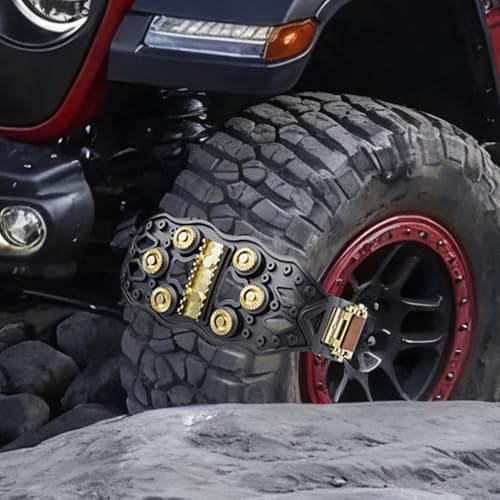 Snow Tire Chains - Traction Support for Winter Driving | Hardened Steel Links with Adjustable Strap System, Road Grip Enhancement, Safety Accessory for Car Truck SUV Travel — view 4