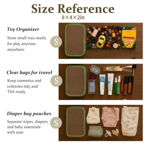 4 pcs Clear Zipper Pouches,Hard Shell Zipper Case,Toiletry Bag for Travel — view 4