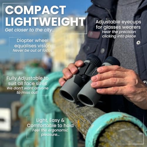 PURSUAL 10x42 Compact Binoculars for Adults High Power for Bird Watching, Hiking, Hunting, Concerts, Travel & Outdoor Adventures. Lightweight & Waterproof providing Crisp, Clear & Bright Images — view 5