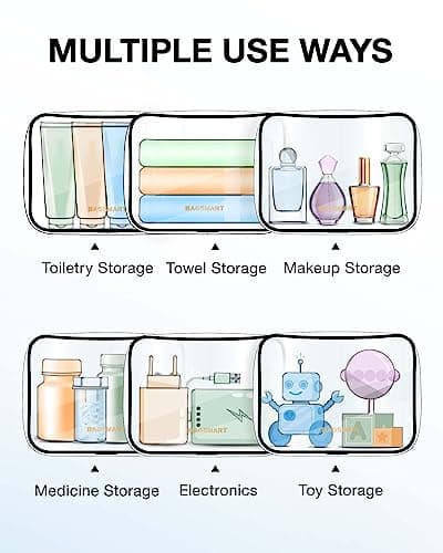 BAGSMART 2pcs Clear Toiletry Bag TSA Travel Essential for Makeup Liquids — view 5
