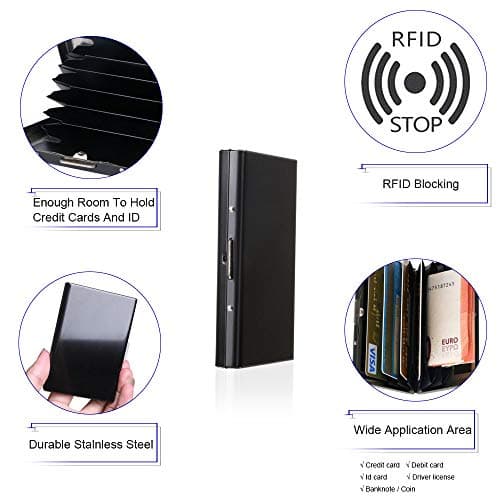 Vicloon Metal Card Holder Wallet,Ultra Thin Stainless Steel Metal Wallets RFID Blocking Credit Card Wallet Holder for Men & Women,Best Card Protector — view 5