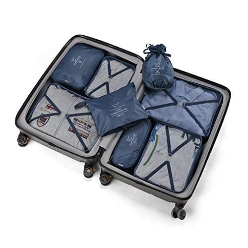 BETLLEMORY Packing Cubes 8 Sets Travel Luggage Organizers with Waterproof Shoe Storage Bag Compression Pouches(Navy Blue) — view 6