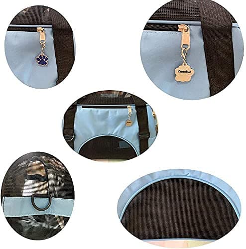Pet Carrier Bag AVC Portable Soft Fabric Folding Travel bag for Dog, Cat, Puppy Foldable Pet Bag (Light Blue) — view 6