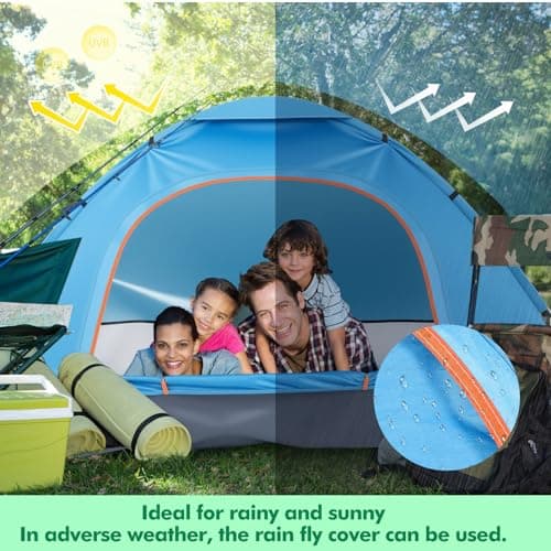 Woanger 10 Pack Bulk 2 Person Camping Tents for Homeless Lightweight Outdoor Tent with Rain Fly and Carrying Bag Waterproof Windproof Setup Pop Up for Homeless Camping Backpacking (Blue Orange) — view 5