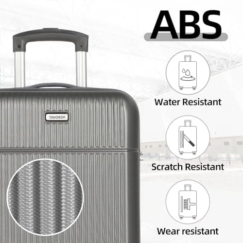 Tavoxda 3 Piece Luggage Sets, ABS Hardshell Suitcase Set for Family Travel — view 4