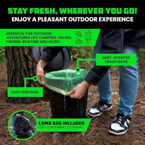 Rhino USA XL Portable Toilet for Camping (180kg Capacity) - Adjustable — view 4