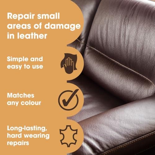 Furniture Clinic Complete Leather Repair Kit (Beige) -12 Colour Options for Sofas, Car Seats - Matches All Shades of Leather - Patch, Fill & Touch up Scratches, tears and Other Damaged Areas — view 2