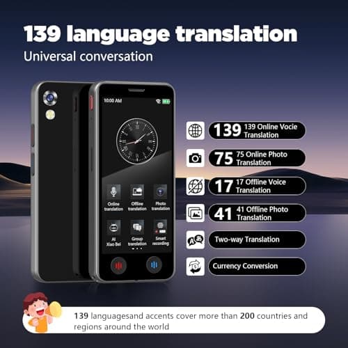 LivElect Language Translator Device, 5 inch Instant Translator No WiFi, AI Portable Translator, 139 Languages Two Way Real-Time Voice Translation, WiFi&Offline&Photo Translation for Travel Business — view 2