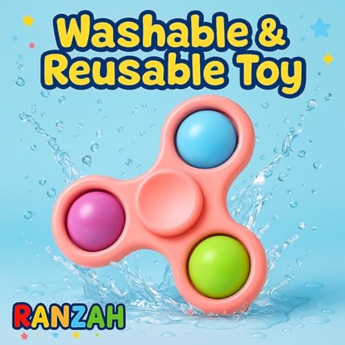 Ranzah Hand Fidget Spinner Toy Finger Bubble Pop Sensory ADHD Anxiety Stress Relief Gift Party Travel Toy For kids Teens Adults (Pink) — view 5
