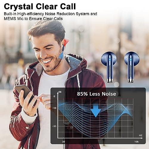 Drsaec Wireless Earbuds, 2026 NEW Wireless Headphones with 4 ENC Mic Blue — view 5
