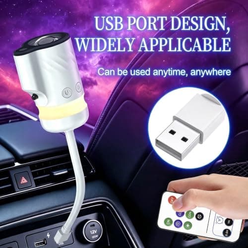 Crebeau Galaxy Projector Night Light, USB Powered 360° Adjustable Green Star Nebula Effect with Remote Control, Ideal Room Decor for Teens Adults — view 4