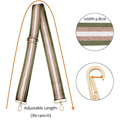Wide Shoulder Strap Adjustable Replacement, DOTBUY-SHOP Bag Strap with Metal Swivel Hooks for Unisex Purse, Handbag, Belt Crossbody, Shoulder Bag, Canvas Bag (Burgundy,one Size) — view 2