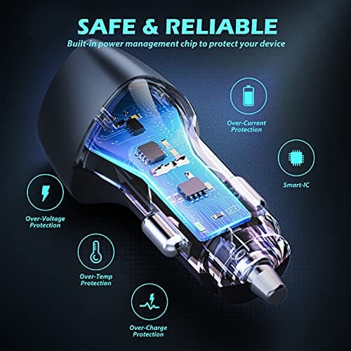 (10pack) SUNDA USB C Fast Car Charger 36W Dual Ports PD&QC3.0, Cell Phone Automobile Chargers, for Apple Smart-Phones and Android Car Charger, Compatible with iPhone 12/12 Pro/Max/12 Mini/iPhone 11 — view 2