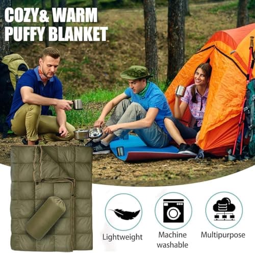 Foldable Down Blanket Packable Portable Down Filled Camping Quilt — view 5