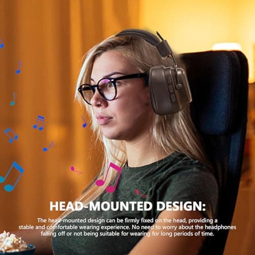 Wireless Headphones - Travel Over Ear Headset, Blue-Tooth Headphones, Noise Cancelling Wireless, Vintage Heavy Bass for Women Men, Portable Head-Mounted Headset — view 4