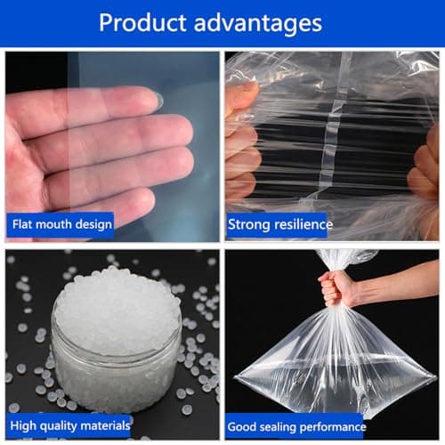 Thicken Extra Large Clear Storag Bags Heavy Duty Storage Bag Plastic Storage Bags with re-useable Thickened and Sturdy Waterproof Dustproof Apply to Quilts Suitcase Plush Toys Office Chairs (5 Pcs) — view 2