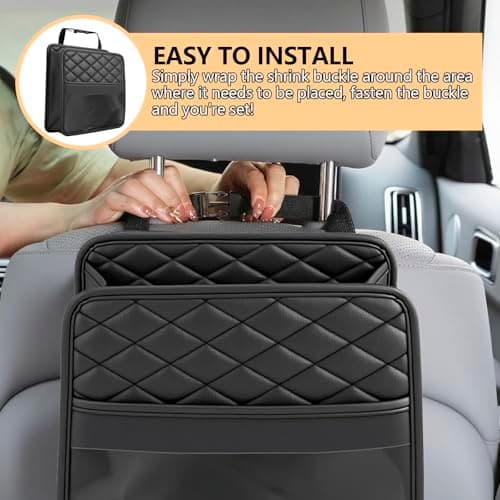 VAGCARS Car Seat Back Organizer,Leather Seatback Hanging Bag Large Capacity — view 5