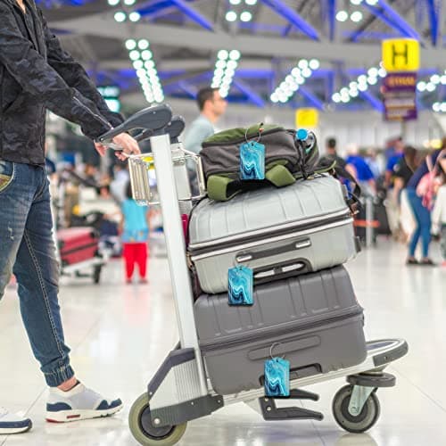 Luggage Tag for Suitcases TSA Approved, JOTO Unique Suitcase Tags Luggage Identifier for Travel, PU Leather Privacy Protection Bag Labels with Stainless Steel Loop Name Address Card -2 Pack, Style B — view 2
