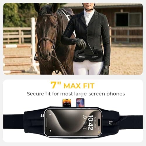 Equestrian RideSafe Waist Pack – Waterproof Zippered Riding Belt Bag for Horseback Riding – Secure Storage for Phone & Essentials – Unisex Fit – Fits Smartphones up to 7” — view 6