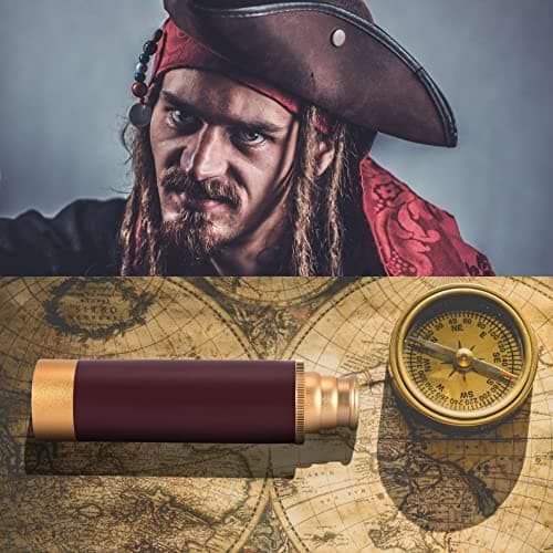 Agwuoetr Pocket telescope Brass 25x30 binoculars Monocular Telescope Hand telescope in gold — view 4