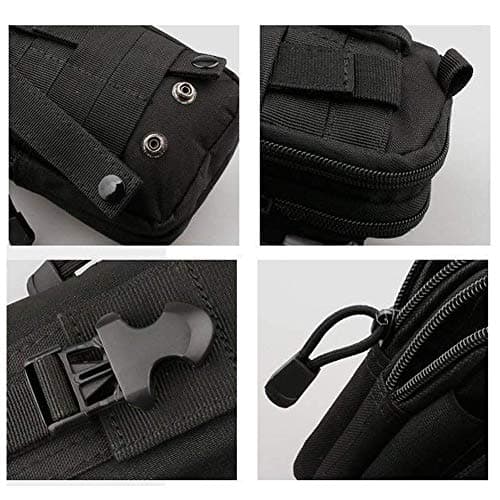 ZhaoCo Multi-Purpose Poly Tool Holder, Tactical Molle EDC Pouch Utility Gadget Belt Waist Bag with Cell Phone Holster for Sports Hiking Camping - Black — view 3