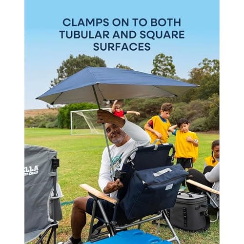 Versa-Brella Adjustable Umbrella with 360 Degree 3-Way Swivel, UPF 50+ Lining for Chairs, Lightweight & Easy Set Up, 107cm, For Beach, Camping, Outdoor Patio,Sports Activities and Strollers- Black — view 6