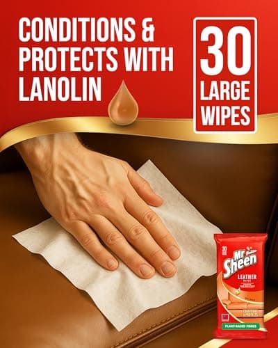 Mr Sheen Leather Wipes With Lanolin For Jacket & Sofas Pack Of 30 Wipes Pack of 3 (Total 90) — view 2