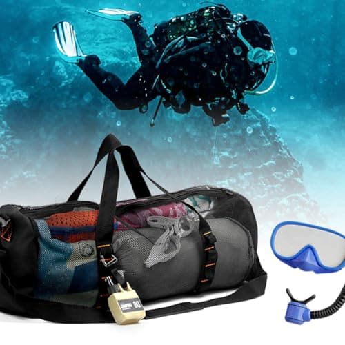 Durlo Extra Large Foldable Mesh Beach Bag with Adjustable Shoulder Strap for Diving Snorkeling​ — view 5