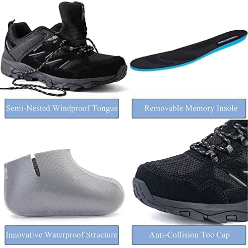 SILENTCARE Walking Shoes Mens Waterproof Low Rise (Black UK 11) — view 4