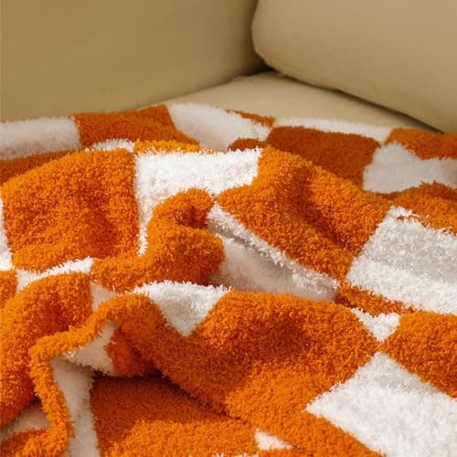Hiseng Soft Checkerboard Blanket Sofa Throw, Warm Blankets for Bed, Cozy Travel Warm Short Velvet Throws for Fall Winter (70x100cm,Green Plaid) — view 2