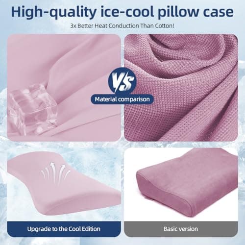 HOTUT Lumbar Support Pillow, Lower Back Pillow for Sleeping, Memory Foam Waist Pillow, Side Sleeper Low Back Pain Relief Pillow, Car Seat Cushions for Bed Chair Car Office Travel(Pink) — view 3