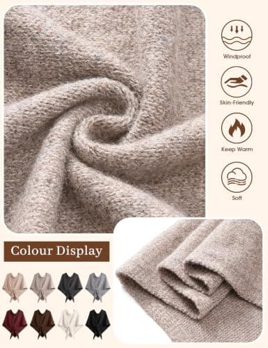 heekpek Winter Shawl Wraps Women Triangle Scarf — view 2