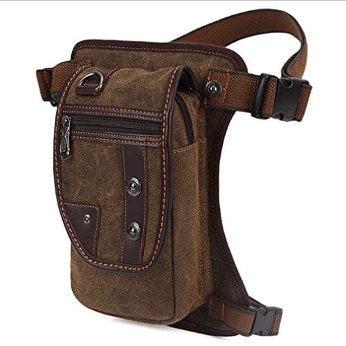 Canvas Drop Leg Bag Hiking Waist Pack for Men Women Outdoor Travel Motorcycle Bike Riding Cycling Fishing Walking Multi-Purpose Thigh Fanny Pouch — view 2