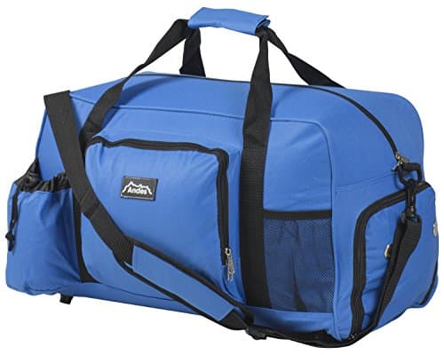 Andes 40 Litre Blue Sports Gym Travel Bag Shoulder Holdall Luggage, Includes Shoe Pocket, Drinks Pocket and Adjustable Shoulder Strap — view 2