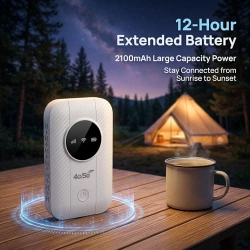 4G LTE Portable WiFi Hotspot, 2100mAh, 12H Battery, 16 Devices — view 3