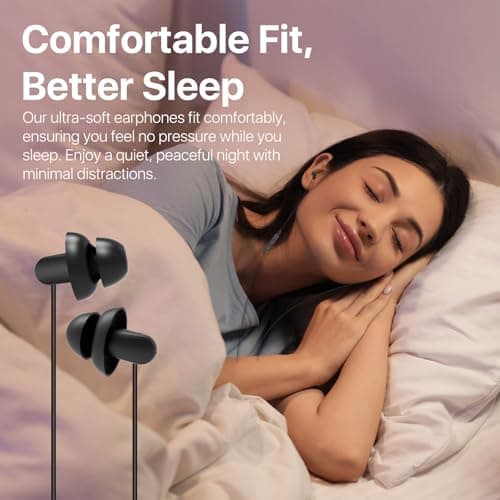 Hearprotek 1 Pair Sleep Headphones, Noise Cancelling Earbuds with Microphone, USB C Silicone Earbuds for, Android,Perfect for Sleeping, Snoring, Travel, Meditation, Relaxation — view 2
