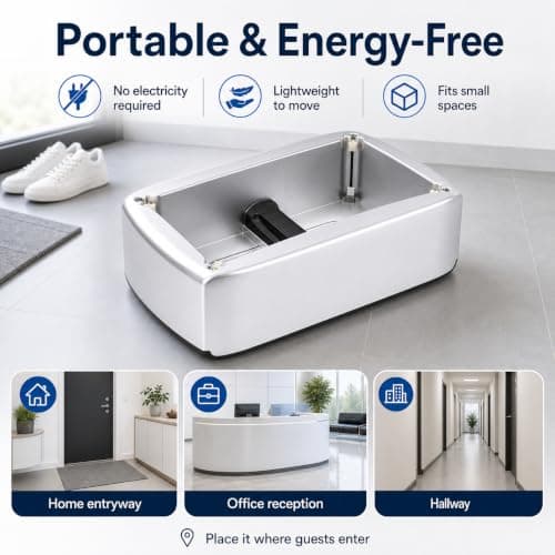Automatic Shoe Cover Dispenser, Portable Shoe Cover Machine, Silver — view 6