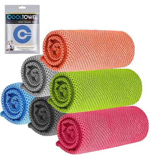 Gudemoore Cooling Towels for Neck, 6 Pack Quick Drying Towel, Cool as Ice, Soft Breathable Ice Towel for Gym, Yoga, Golf, Running, Camping, Workout, and More Activities
