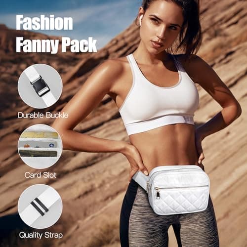 Bumbags for Ladies Rhombic Bum Bag Women Nylon Water Resistant Bumbag Black — view 2