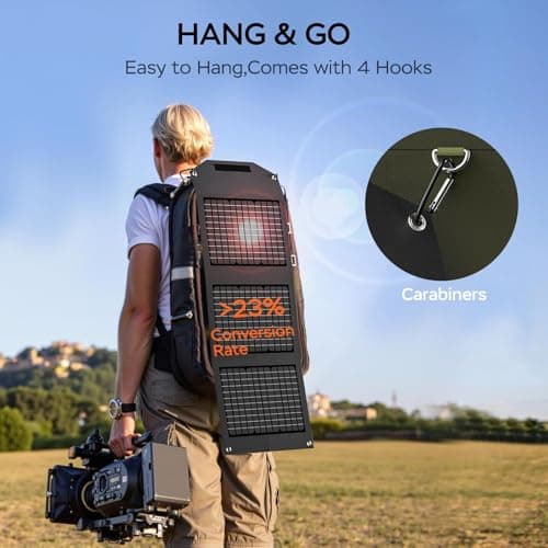 MARBERO Portable Power Station 24,000mAh & Foldable Solar Panel with Carry Bag 30W, Power Bank with Plug Socket 120W Peak AC Socket Solar Generator with Solar Panel for Camping Outdoor — view 3