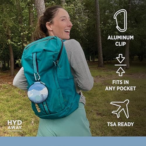 HYDAWAY Travel Case for Collapsible Bottles, Bowls & Cups - Protective Storage with Carabiner Clip - Durable, Water-Resistant, TSA-Friendly (Shasta) — view 4