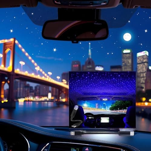 1Pc USB Star Projector, Adjustable Romantic Starry Sky Projector, Portable Atmosphere Decorative Auto Roof Light for Various Occasions, Tools and Home Improvement, Blue Wall Light — view 6