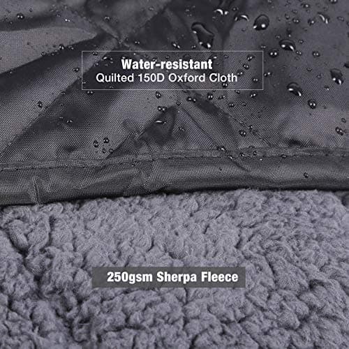 REDCAMP Waterproof Camping Blanket with Sherpa Lining, 200x150cm,Black — view 5