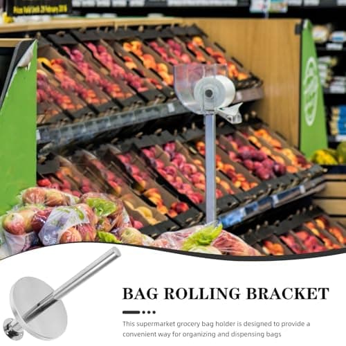 PRETYZOOM Grocery Bag Holder Stand for Bulk Bags with Sturdy Stainless Steel Construction and Ergonomic Space Saving Design for Dry Goods Areas and Packaging Needs — view 3