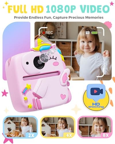 Kids Camera Instant Print,1080P Kids Digital Camera,Girls Gifts Toys Age 3+ — view 3
