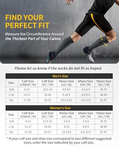 CAMBIVO Compression Socks for Women & Men 2 Pairs, Travel Flight Socks — view 5